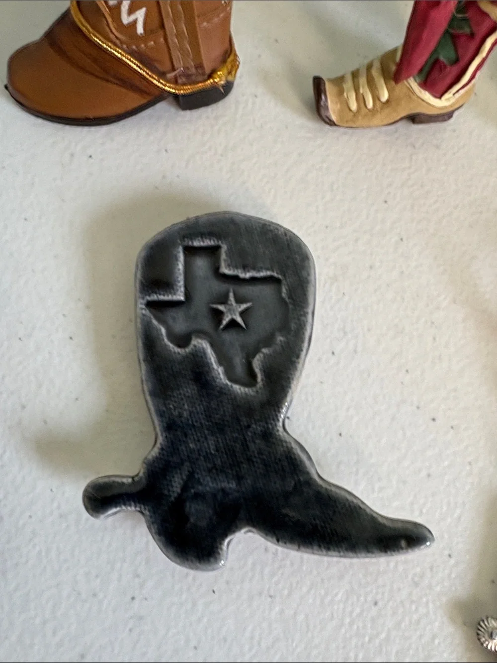Assorted Cowboy Boot Ornaments and Keychains - Brown, Tan, Red Accents